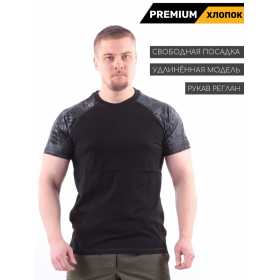 Футболка Keotica 95% хлопок 5% лайкра черная/питон черный